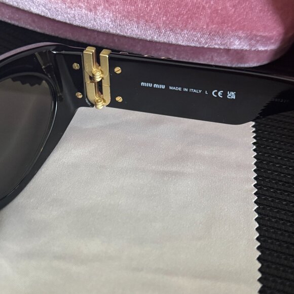 Miu Miu Black & Gold Statement Sunglasses main image 5